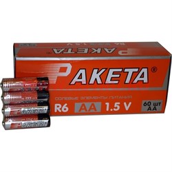 Батарейки солевые Ракета АА 60 шт 1,5V, цена за упаковку - фото 72840
