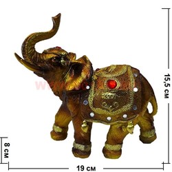 Слон полистоун (853) рубин на попоне 15,5 см высота - фото 73663
