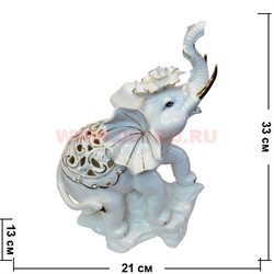 Слон фарфоровый (887) со стразами 33 см высота - фото 73695