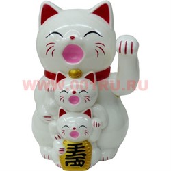 Коты Манэки Нэко "семья" 11,5 см высота, 3 цвета - фото 73783
