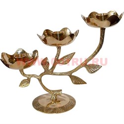 Подсвечник из латуни на 3 свечи (Индия) - фото 73947