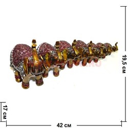 Набор из 7 слонов из полистоуна (702C) - фото 73950