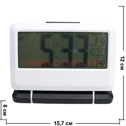 Часы электронные (3ААА батарейки)+календарь+термометр - фото 73986