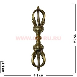 Ваджра из латуни 15 см (ритуальное и мифологическое орудие) - фото 74252