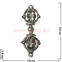 Ваджра подвеска из металла 5,5см - фото 74260