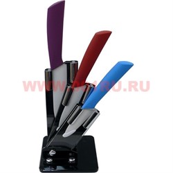 Набор из 3 ножей керамических (P-255) цветная ручка, 12 шт/кор - фото 74304