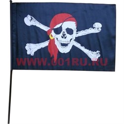Флаг пиратский 2 размер 20х30 см (12шт/блок) - фото 74332