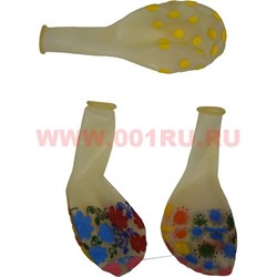 Шарики надувные 12 дюймов с рисунком прозрачные 100 шт - фото 75415