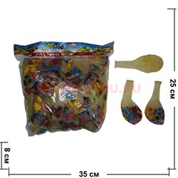 Шарики надувные 12 дюймов с рисунком прозрачные 100 шт - фото 75416