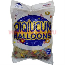 Шарики надувные 12 дюймов с рисунком прозрачные 100 шт - фото 75417