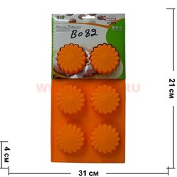 Силиконовая форма для выпечки (B-082) цена за коробку из 72 шт, цвета в ассортименте - фото 76048
