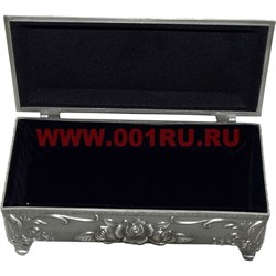 Шкатулка мельхиор прямоугольная большая «Розы» - фото 76070
