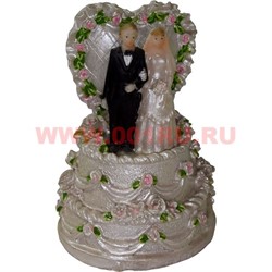 Жених с невестой на торте (KL-1085) полистоун (192 шт/кор) - фото 76215