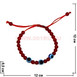 Браслет «сердолик и сглаз» с красной ниткой - фото 76647
