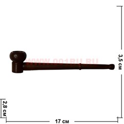 Трубка деревянная (Индия) 17 см длина - фото 76747