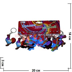 Брелок (MR-61K) символ 2017 года Петух резиновый цена за 120 шт (2400 шт/кор) - фото 76955