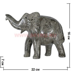 Слон из мраморного оникса 20 см (8 дюймов) - фото 77218