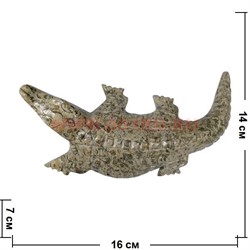 Крокодил из яшмы 16 см - фото 77230