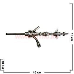 Кальян Халиль Мамун "бист серебряный" с колбой (Beast Silver) длины шахты 45 см - фото 77393