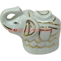 Слоник из фарфора 7 см со слитком - фото 77511