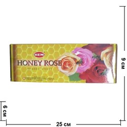 Благовония HEM "Honey Rose" (Медоносная роза) 6 шт/уп, цена за уп - фото 78245