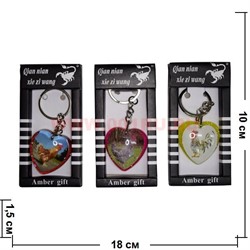 Брелок «Петух цветной в сердце» 12 шт/уп - фото 78265