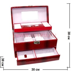 Шкатулка-автомат для украшений и косметики (62) с зеркалом - фото 78356
