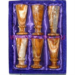 Набор из 6 бокалов 9 см "ликер" из оникса в бархатной коробочке - фото 78838