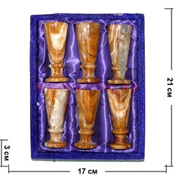 Набор из 6 бокалов 9 см "ликер" из оникса в бархатной коробочке - фото 78839