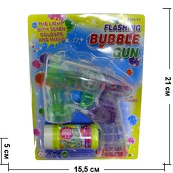 Мыльные пузыри "пистолет" со светом и музыкой, 48 шт/кор - фото 78908