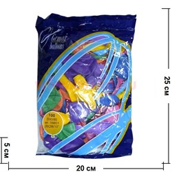 Шарики надувные (G90/80) 09801 26 см 10" пастель цвета миксом - фото 79151