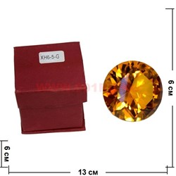 Кристалл Бриллиант янтарный 6 см (XH6-5-G) - фото 79374