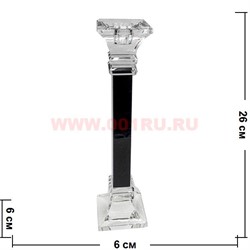 Подсвечник стеклянный (черный) 25 см - фото 79478