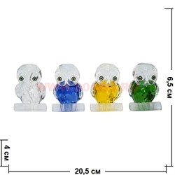 Сова стеклянная 6,5 см - фото 79637