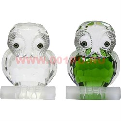 Сова стеклянная 8,5 см (4-5 цветов) - фото 79643