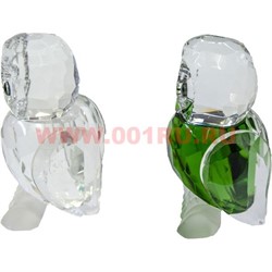 Сова стеклянная 8,5 см (4-5 цветов) - фото 79645