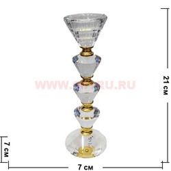 Подсвечник стеклянный 21 см из 5 частей - фото 79647