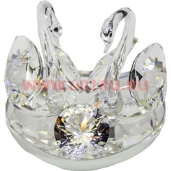 Лебеди парочка с бриллиантом 8,5 см - фото 79702