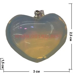 Сердце «лунный камень» 2,5х3 см - фото 79900