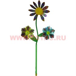 Крутяшка ветряная "3 цветка" 57 см - фото 80059