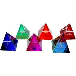 Кристалл "Пирамида Знаки Зодиака" цветная 4см, 12шт/уп - фото 80707