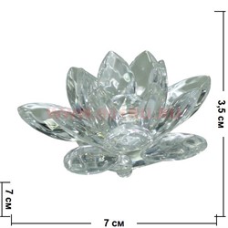 Кристалл "Лотос" прозрачный белый 7 см (XH3-1) - фото 81184