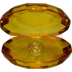Кристалл «Жемчужина» янтарный цвет 8 см - фото 82170