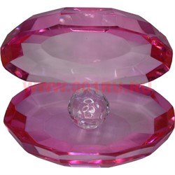 Кристалл «Жемчужина» розовый цвет 8 см - фото 82185