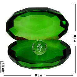 Кристалл «Жемчужина» зеленый цвет 8 см - фото 82196