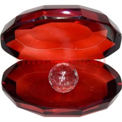 Кристалл «Жемчужина» красный цвет 8 см - фото 82201