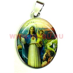 Подвеска Иконка христианская Дева Мария с младенцем на руках 12 шт/упаковка - фото 82221
