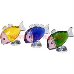 Рыбки стеклянные разноцветные 6,5х4х8 см - фото 82324