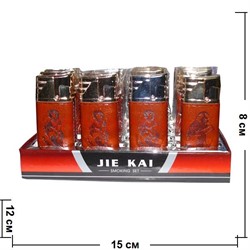 Зажигалка газовая "Обезьяна" с отделкой кожей - фото 83488