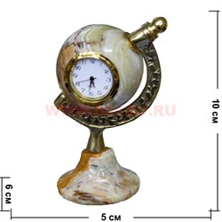 Часы из оникса "Глобус" 10см (1,5 дюйма) - фото 84170